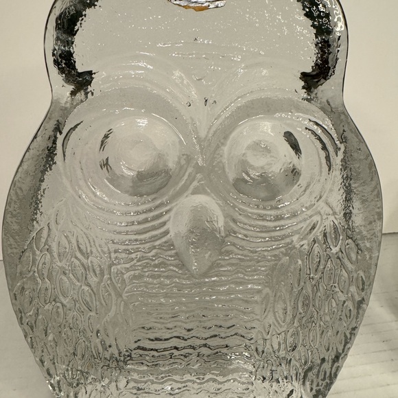Vintage Blenko Owl Pair Bookends Clear Art Glass Mid Century Modern Excellent! - Picture 7 of 10